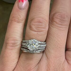 Silver Multi-Band Diamond Ring Set